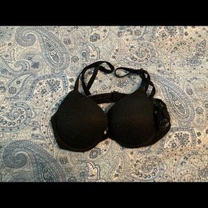 PINK Lace Black Bra